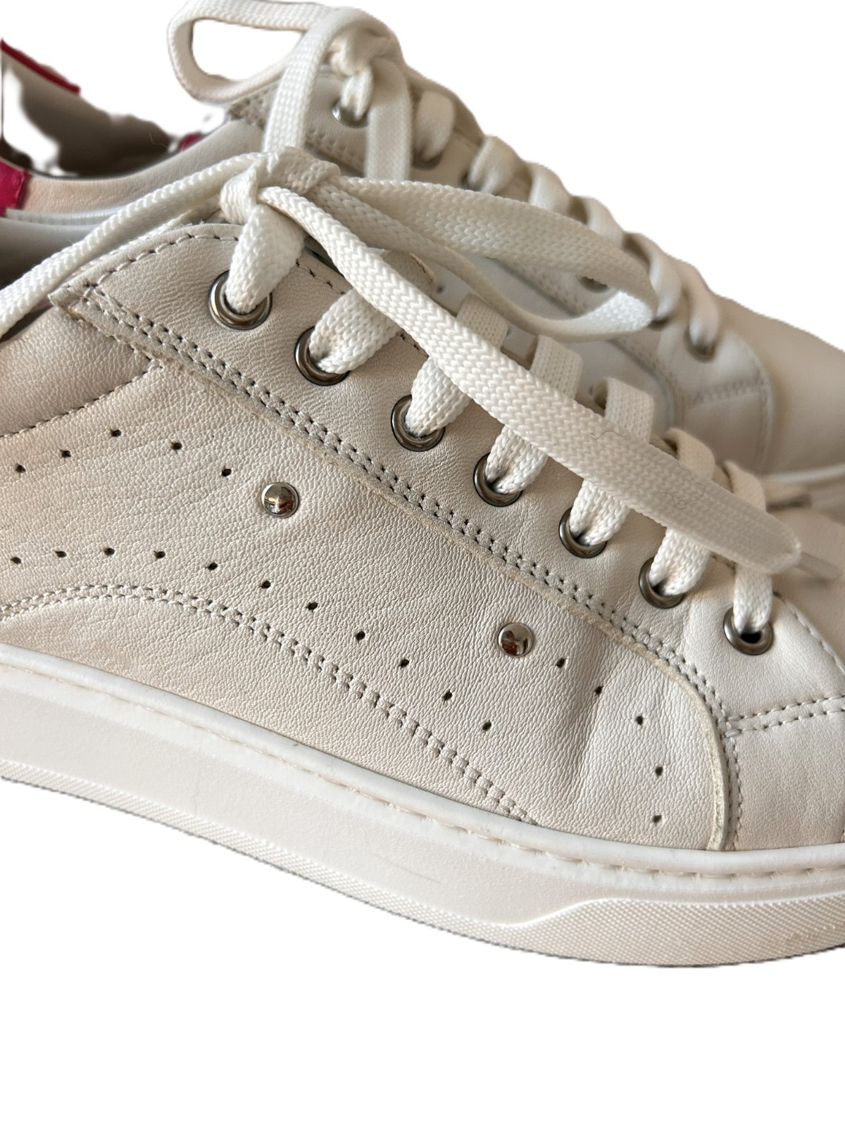 🤍 CINQUE | Ladies Leather Sneakers | Size 40 (39) | Off White & Pink | Genuine Leather