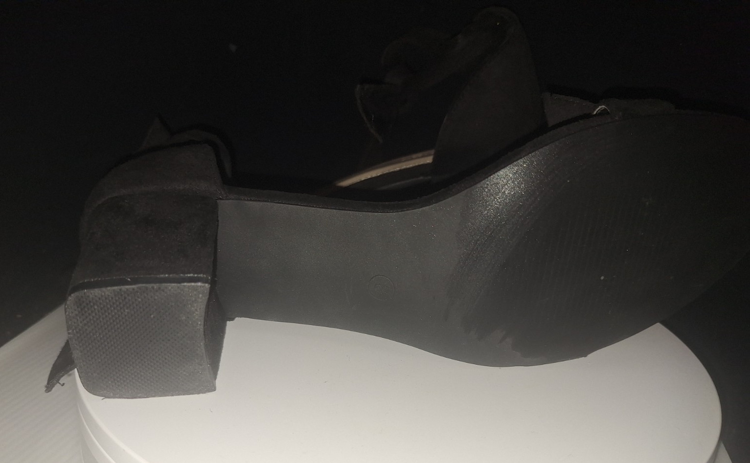 Coutgo Ankle Tie Heeled Sandals One Band Bowknot Chunky Block Heel Sandal Shoe