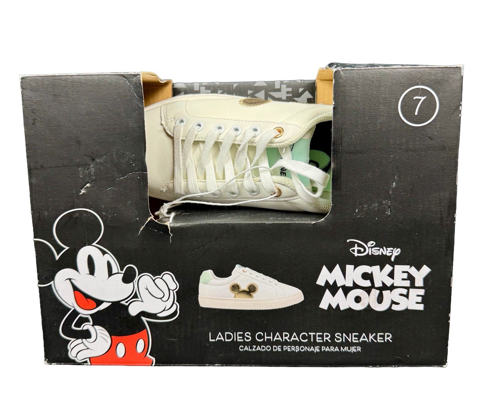 Disney Mickey Mouse Ladies Character Sneakers Size 7 New In Box