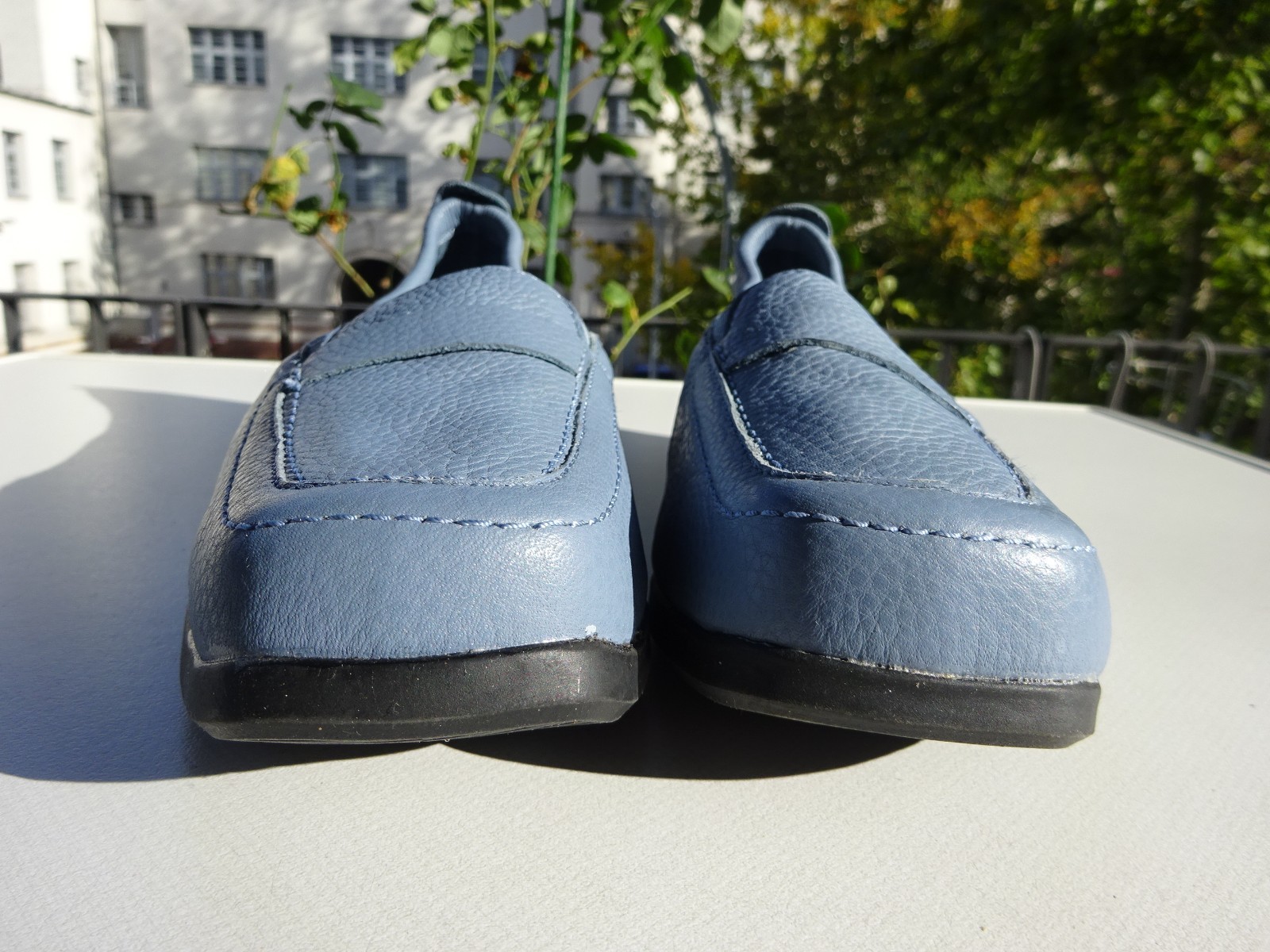 Vitaform women’s ballet flats leather deerskin rubber edge blue Germany size 38 H New