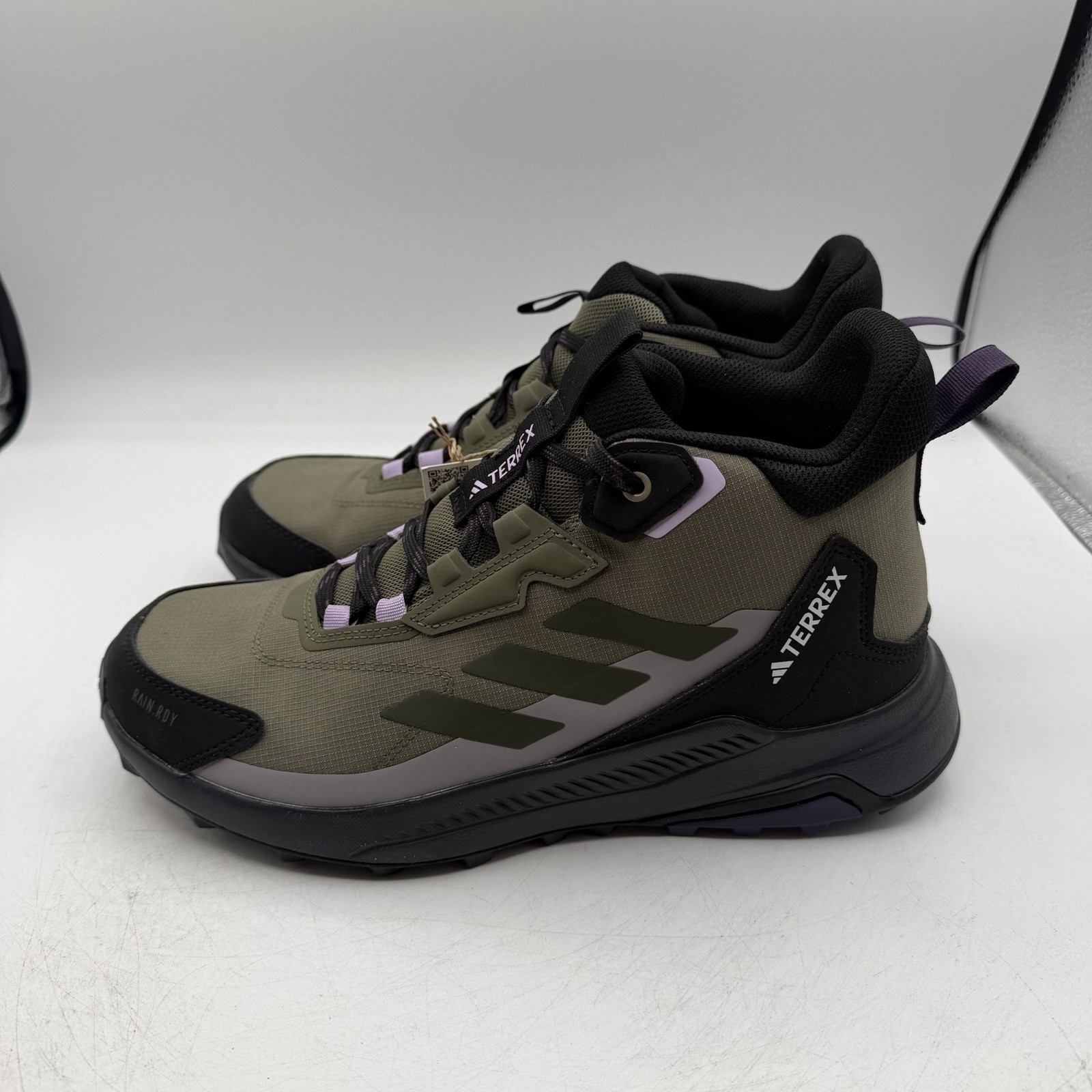 Adidas Terrex Anylander Mid Rain.Rdy Hiking Boots Womens Sz 9 Olive Green JQ9965