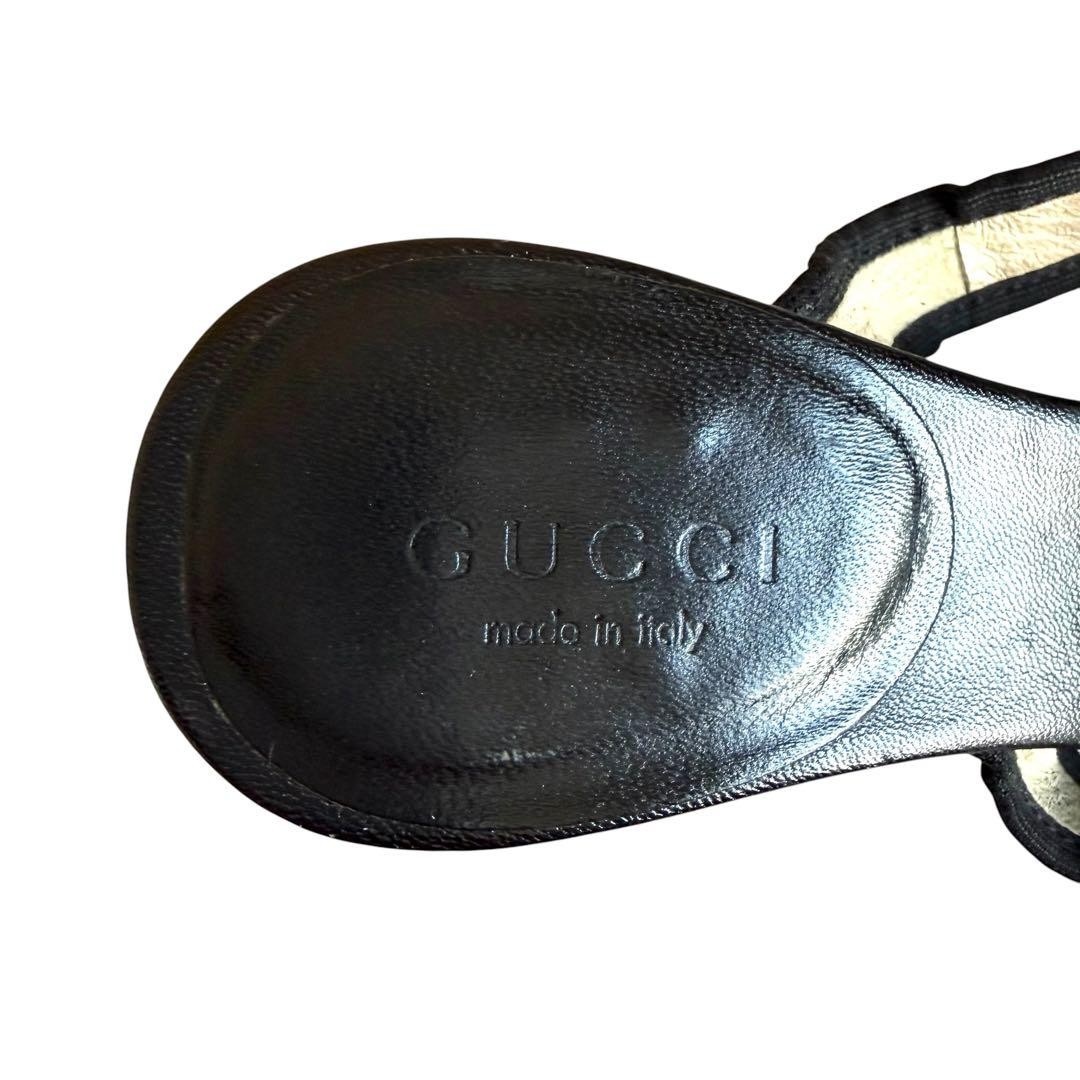 GUCCI Vintage Leather Mules Size 34C 21cm Black Beige Italy