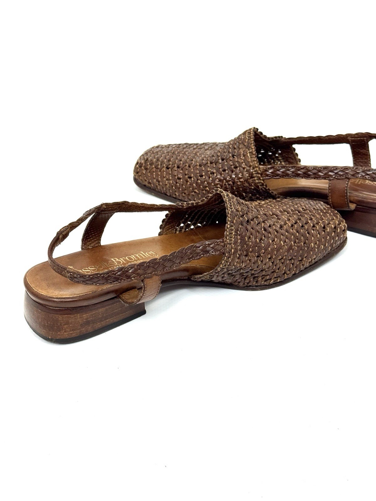 Russell & Bromley Alana Leather Brown Slingback Sandals Women’s Size 39, US 8