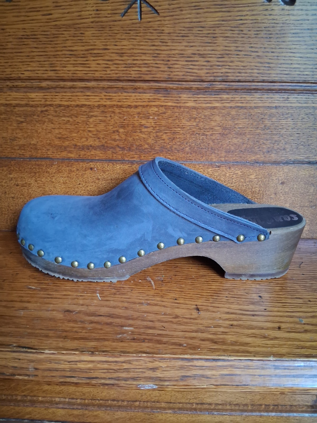 Blue Sandgren Athens Wooden Clogs Mules size EU 40