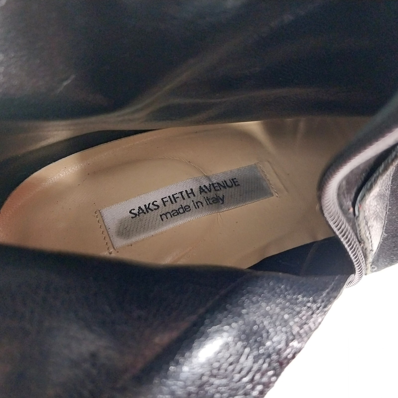 SAKS Fifth Avenue Boots Womens 9.5 Black Suede Medium 3″ Heel Stiletto Designer