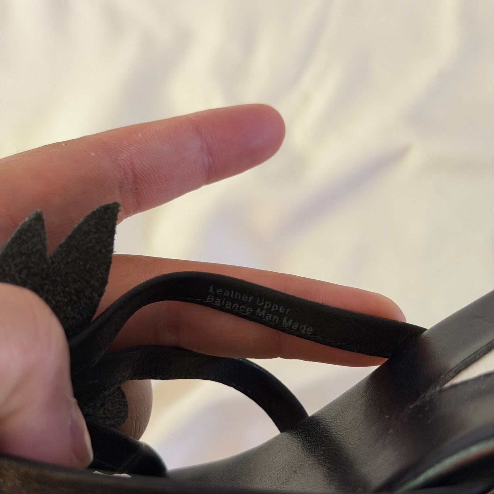 Y2K 2000s Black Genuine Leather Floral Kitten Heel Sandal 7.5 Fairy Grunge Whims