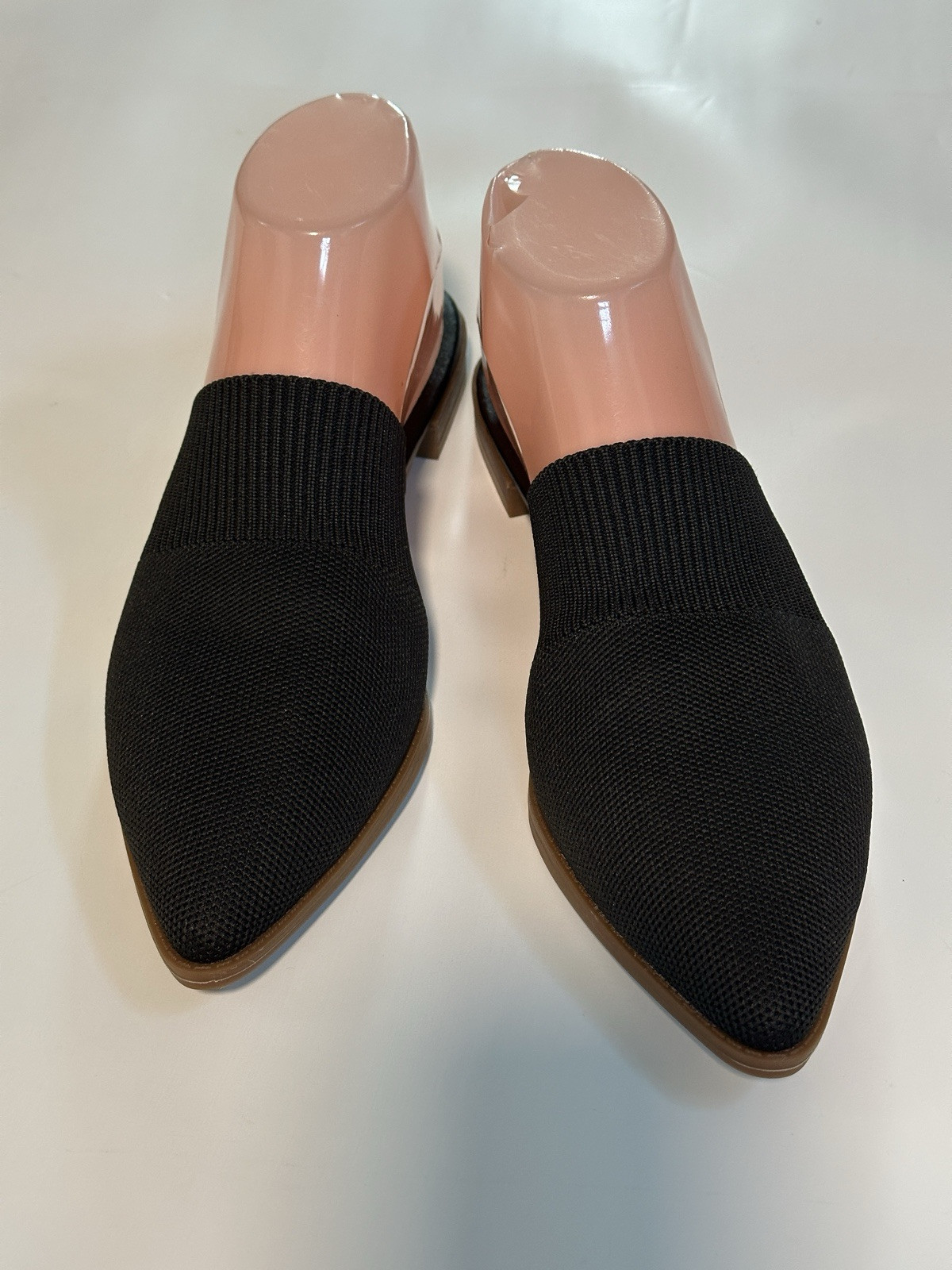 STEVEN New York Slip On Mule Sz 7.5 Black Knit Pointed Toe Flats