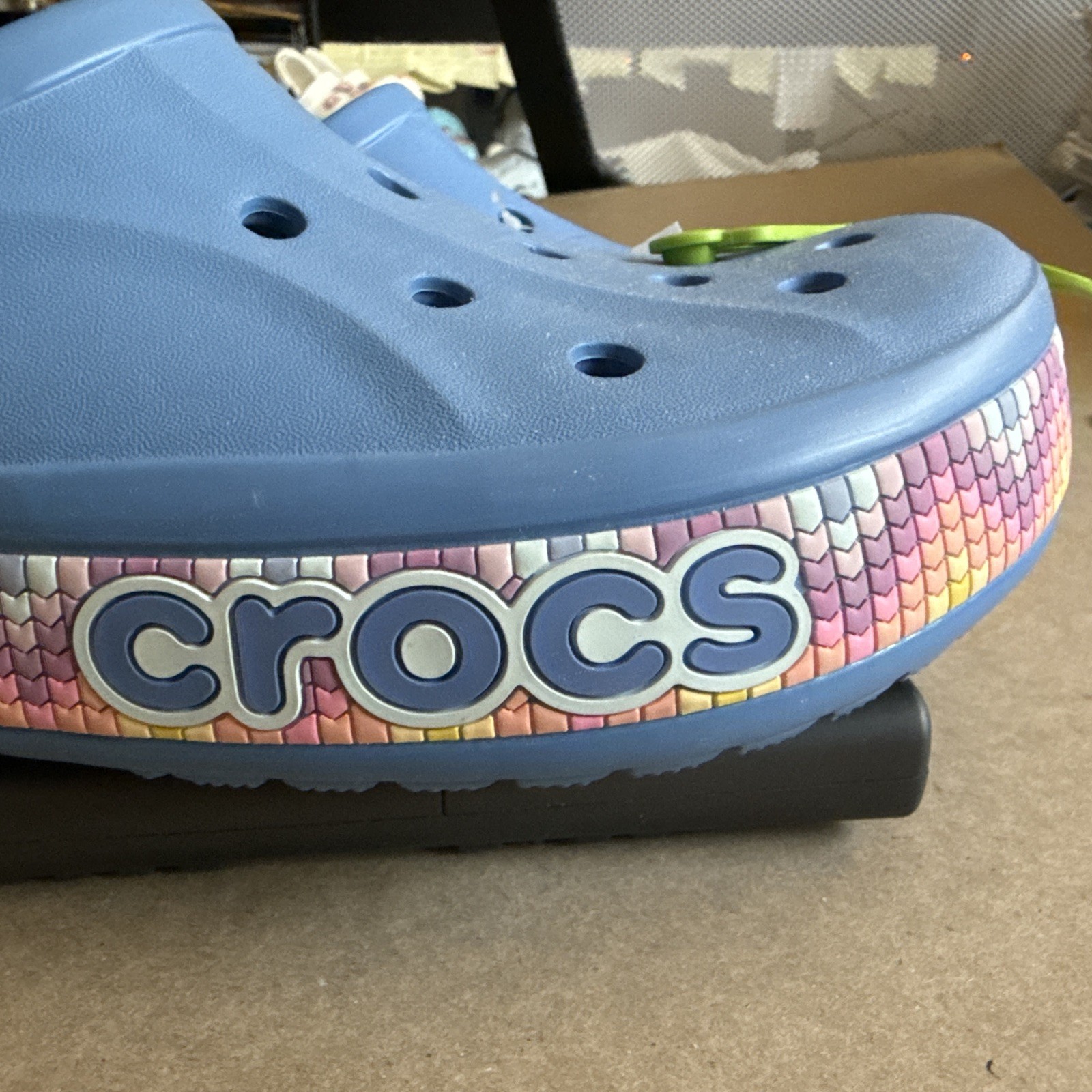 CROCS Baya Band Blue Multicolored Midsole M12 W14 – New
