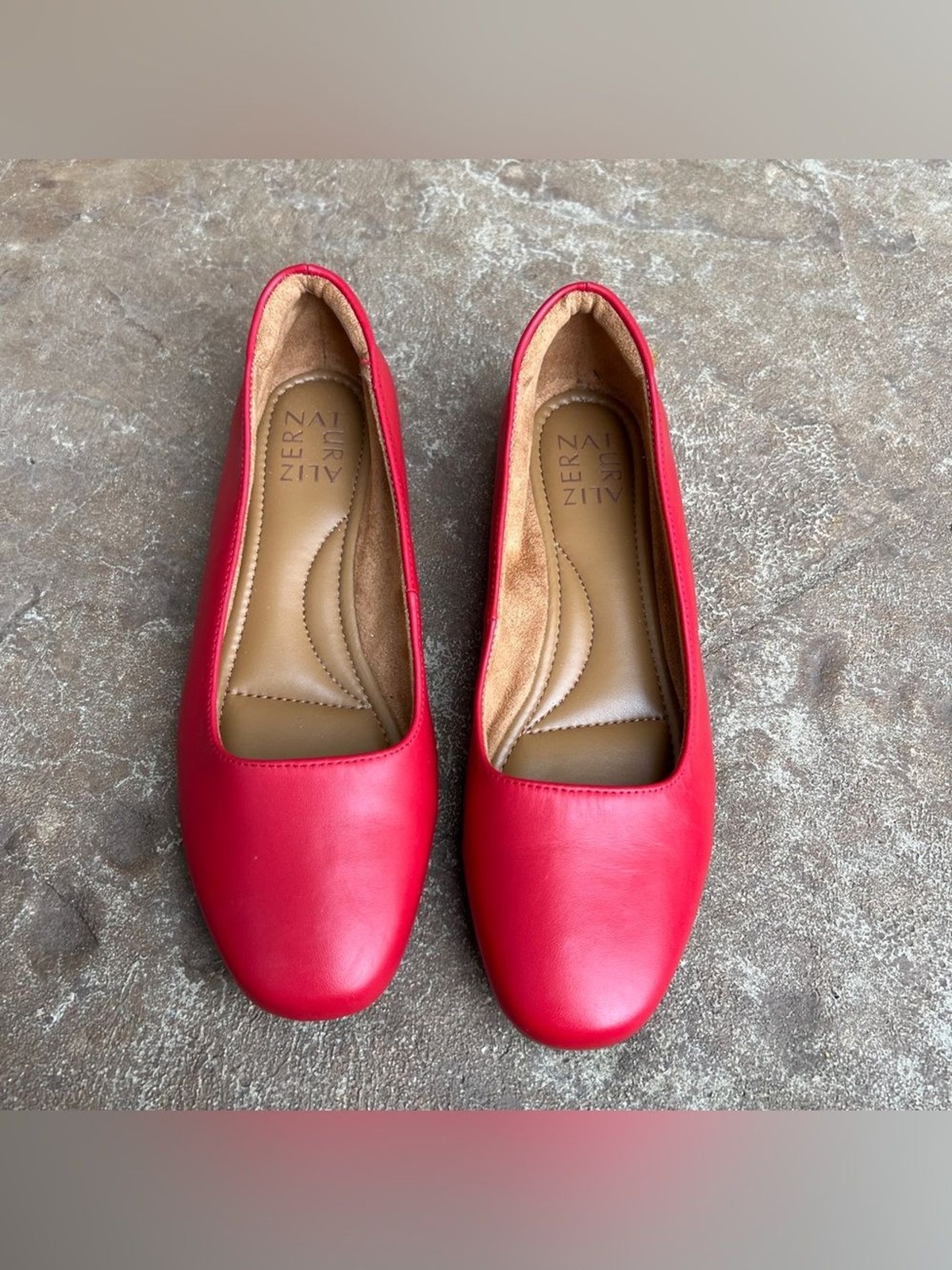 Naturalizer Kelly Red Leather Ballet Flats Sz 7