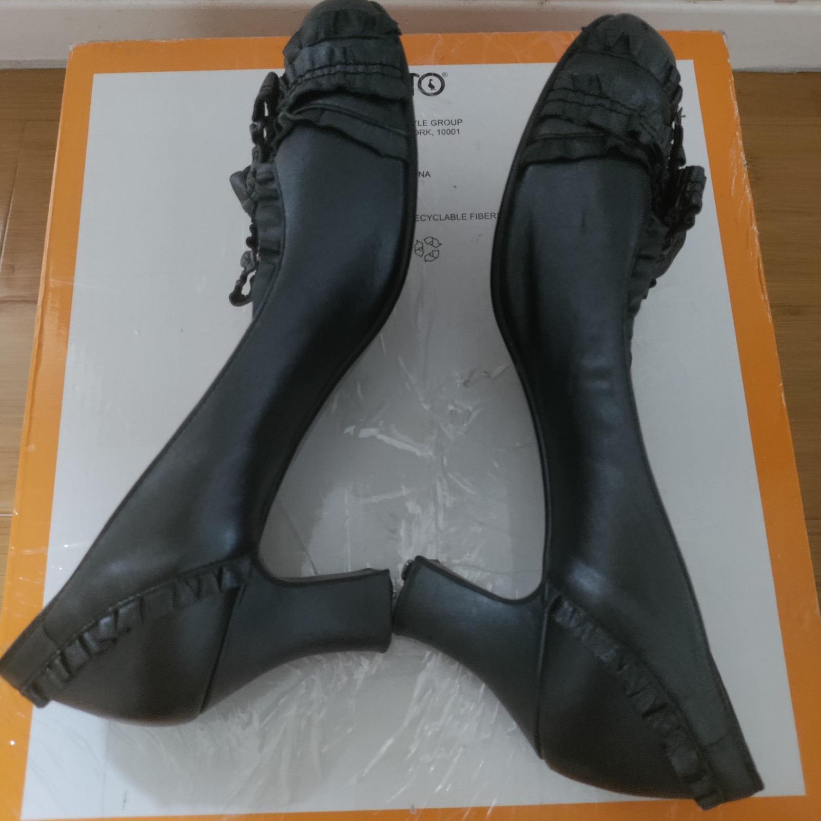 Japanese Brand Black Leather Pumps Size 24 cm/US 7
