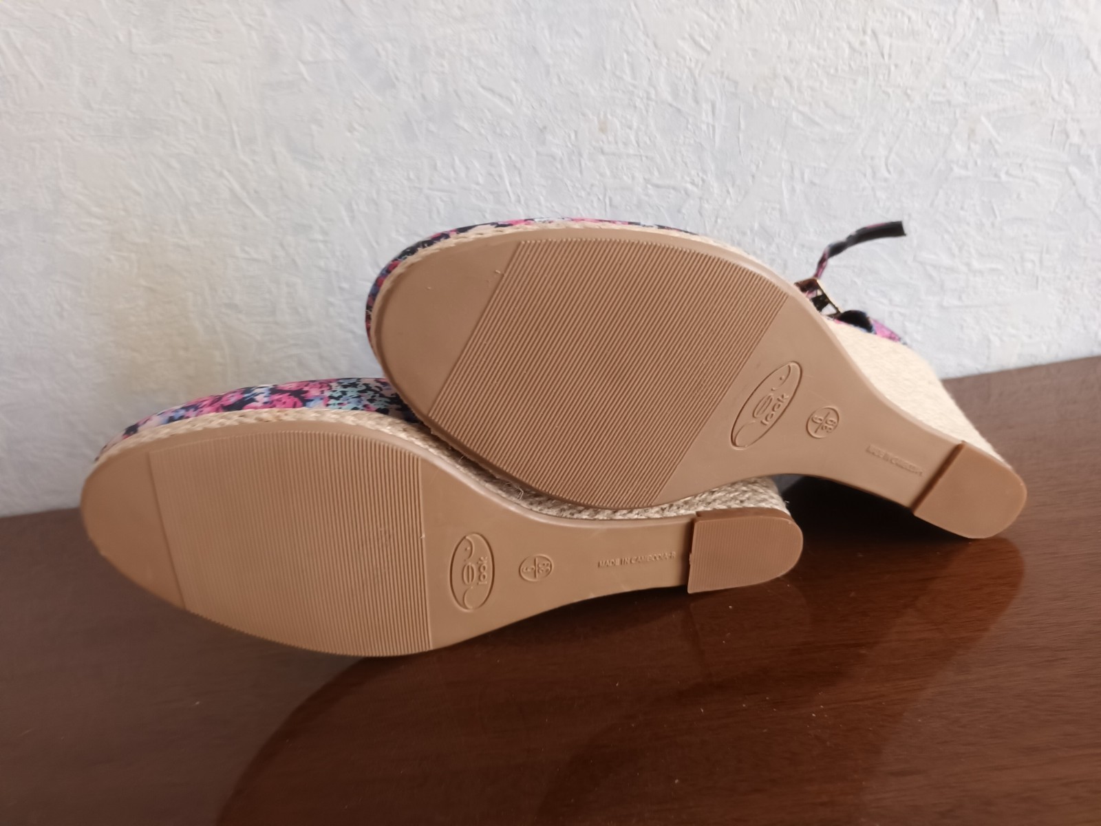New Look Espadrille Sandals Wedges Textile Floral Multicolor Sz 8 /UK 6 /EUR 39