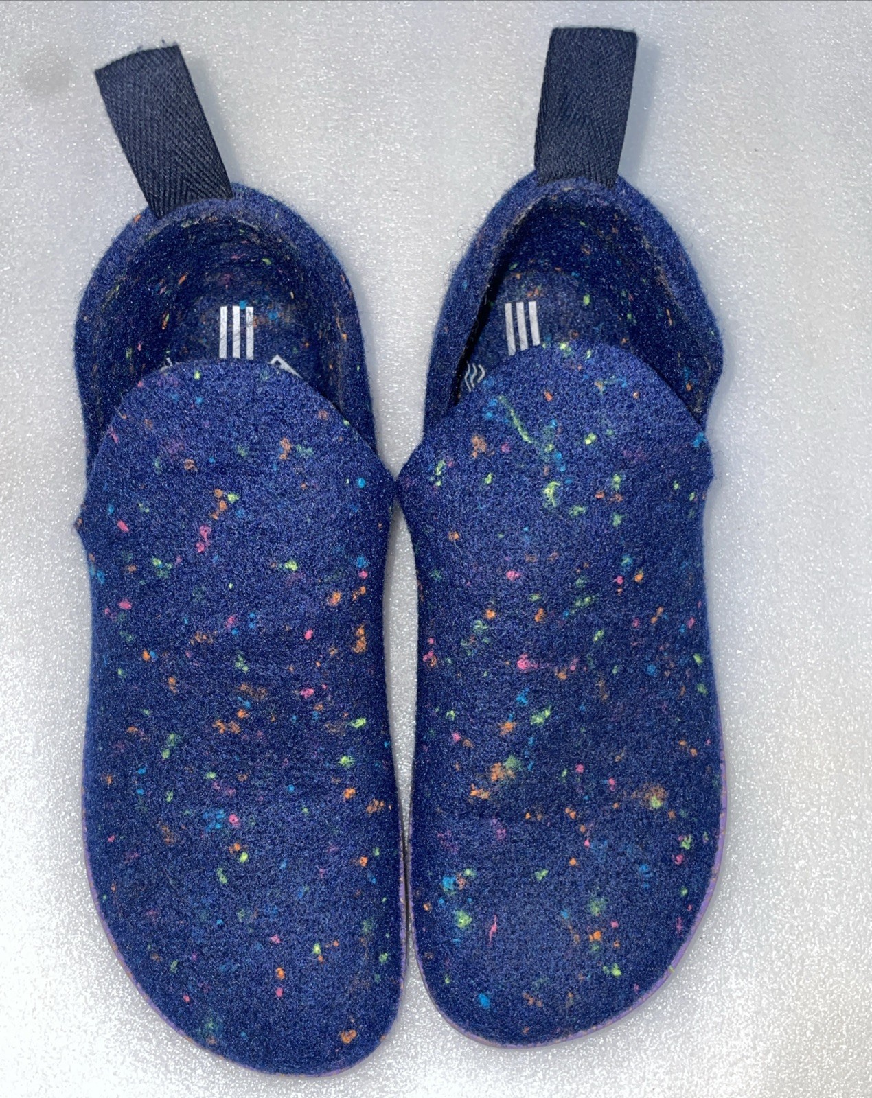 Asportuguesas Slip On City Shoes Wool Felt 39 NAVY Purple LED EUC