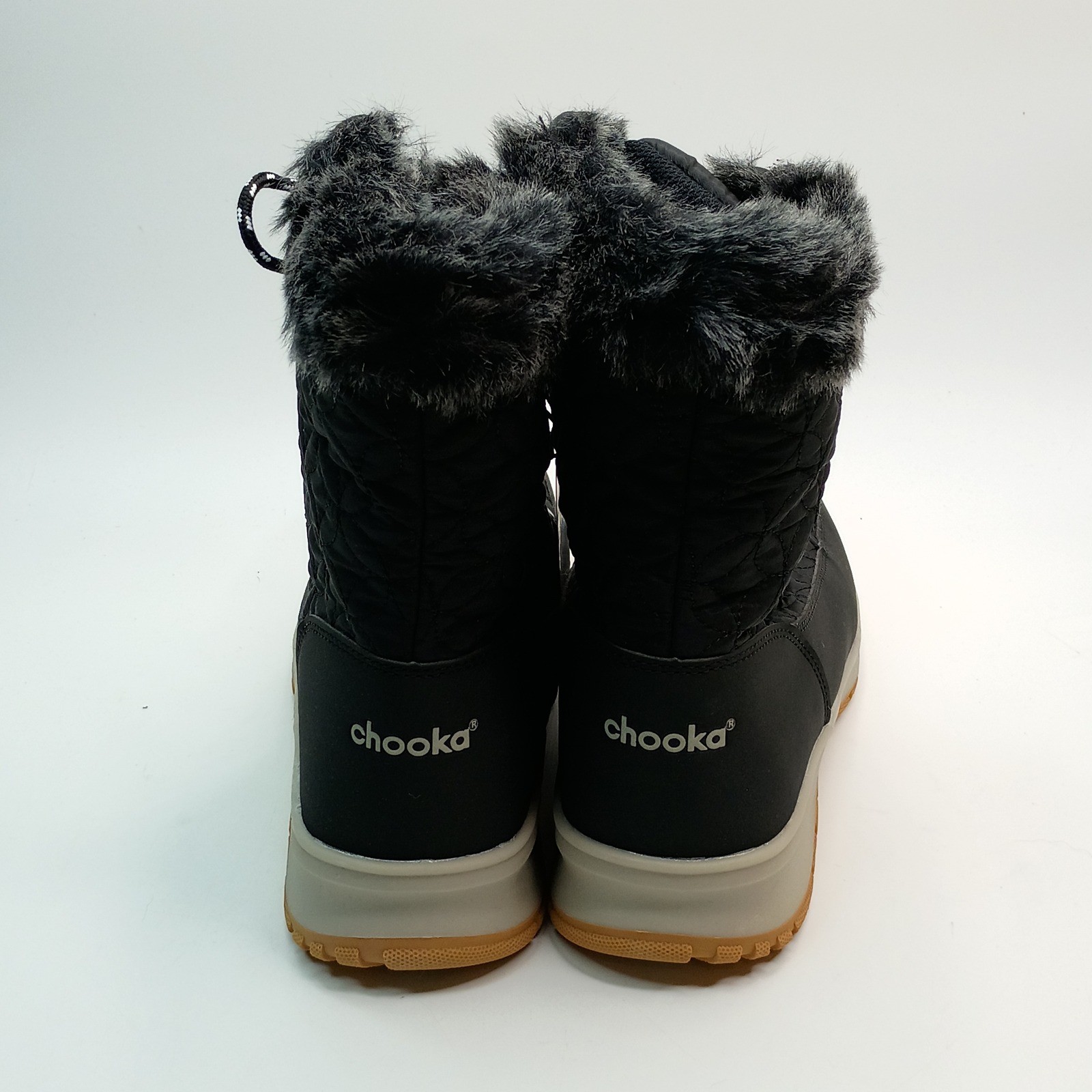 Chooka Belltown Mid Faux Fur Boots Women Size 10 Black Insulated Winter Boots