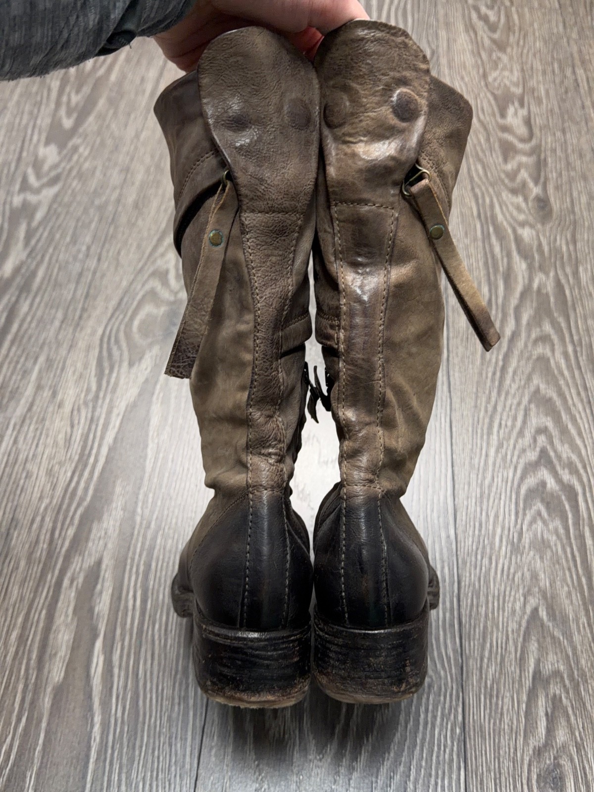 Womens A.S. 98 Airstep Leather Boots Zip Shoes Biker Gothic Style Size 38