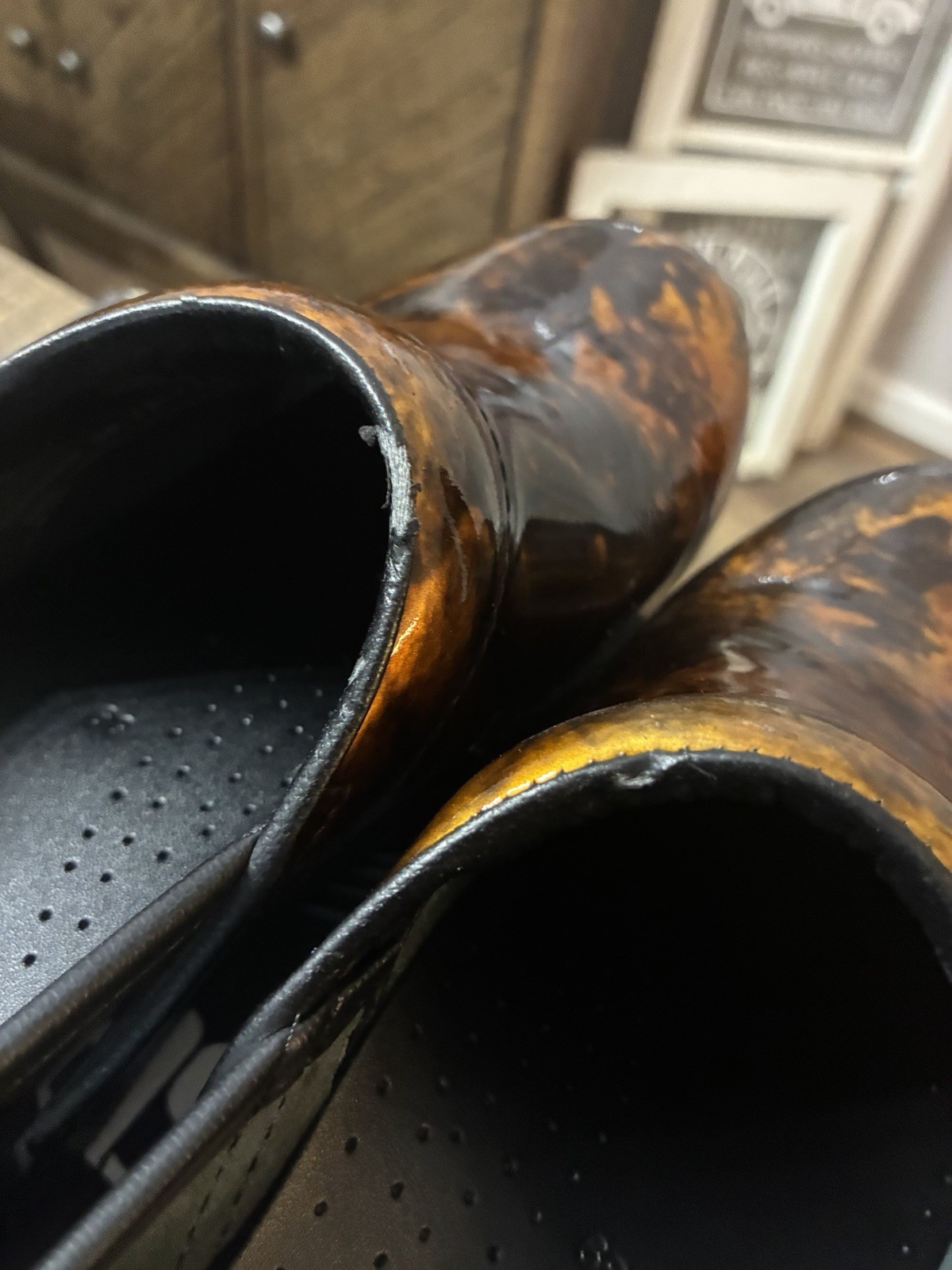 Dansko Professional Patent Leather Leaf Clog Copper/Brown Slip-On EU 39