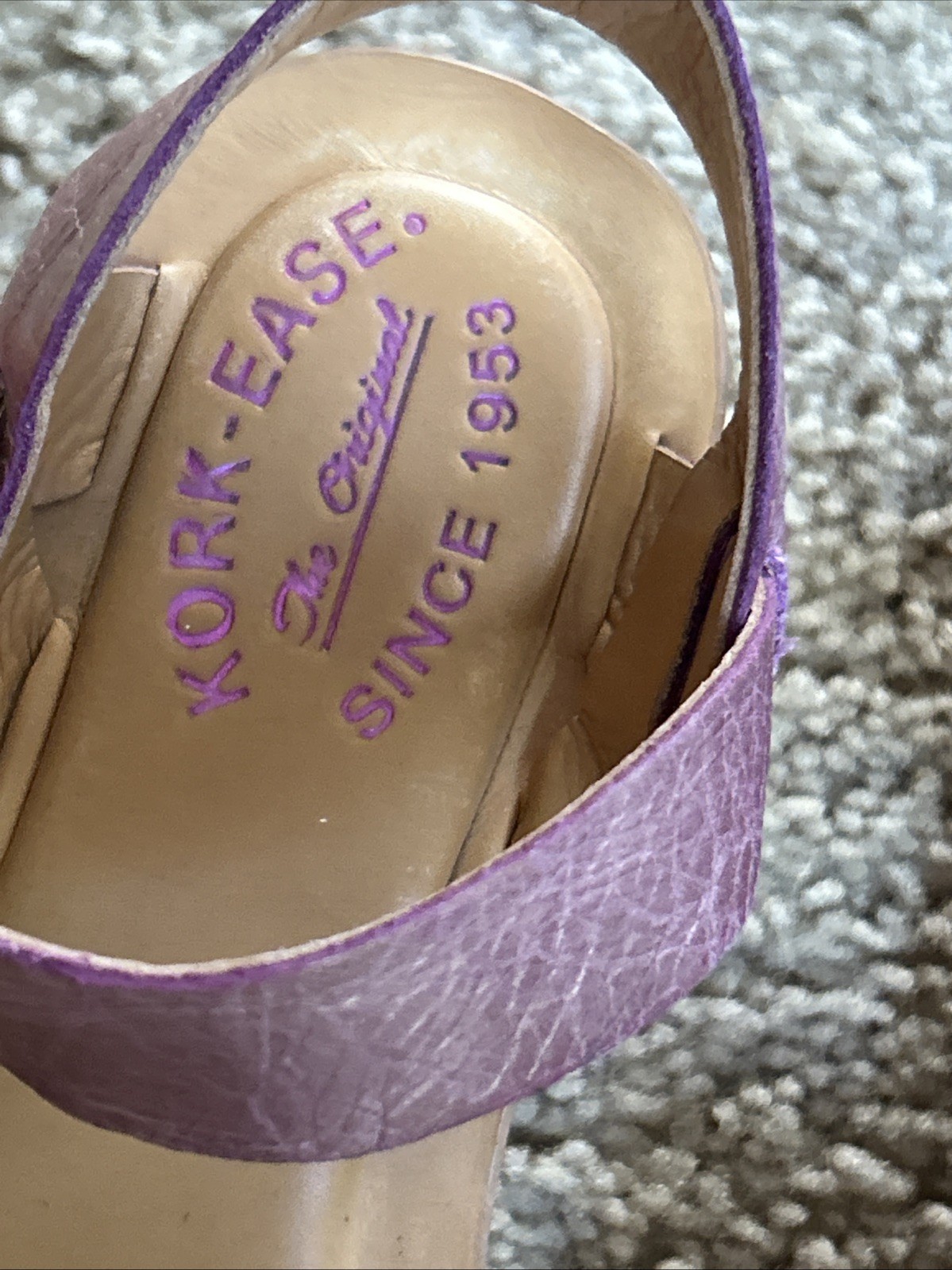Kork-Ease Size 7 38 Women’s Leather wedge sandals, Orchid Pink Color