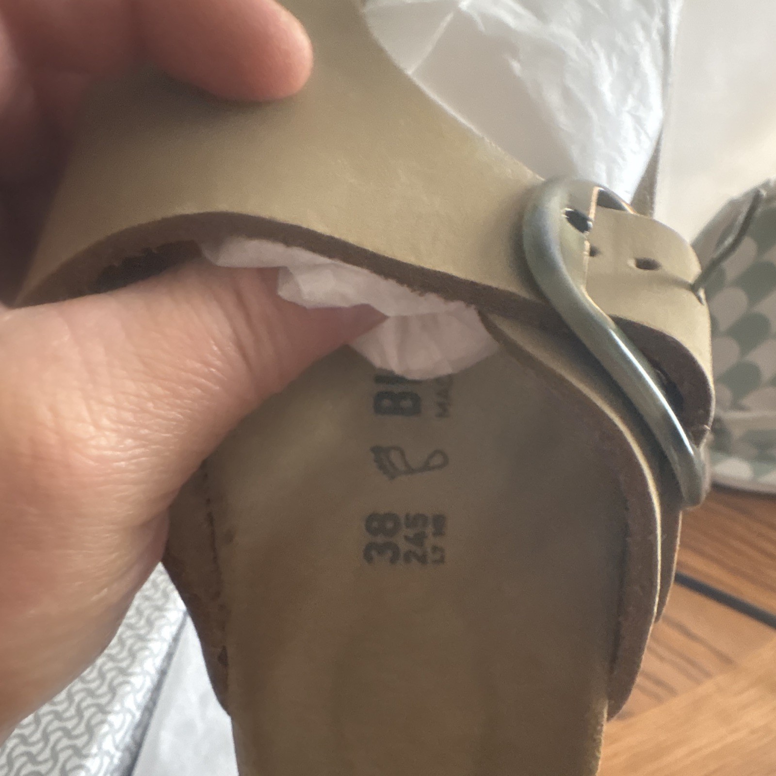 Birkenstock Gizeh Big Buckle Mud Green Thong Sandals EU 38 US 7 Regular