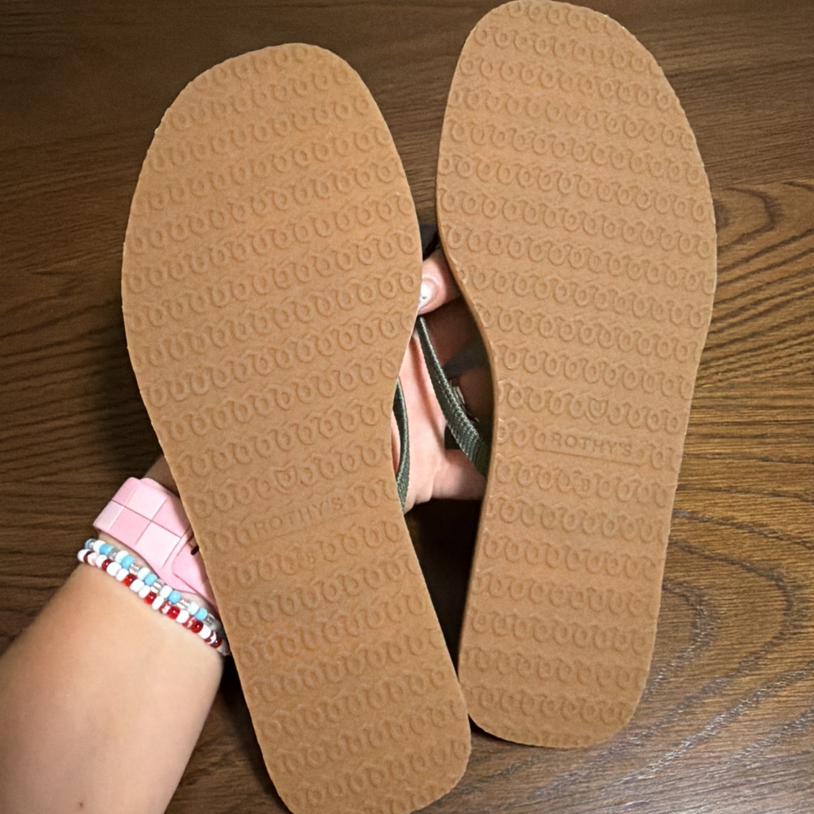 Rothy’s Women’s Flip Flop Green Eco-Friendly Knit Sandals, Size 8