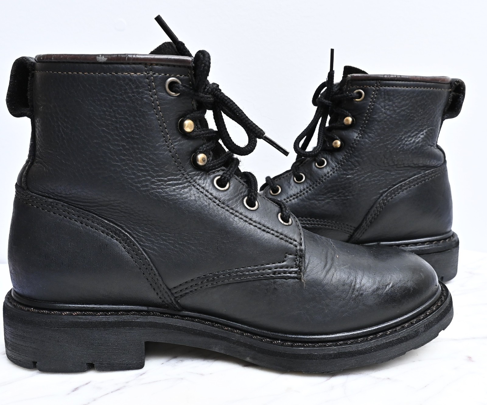 ARIAT ATS Comfort Oiled Leather Work Laced Up Western Ranch Boots Womens Sz 6