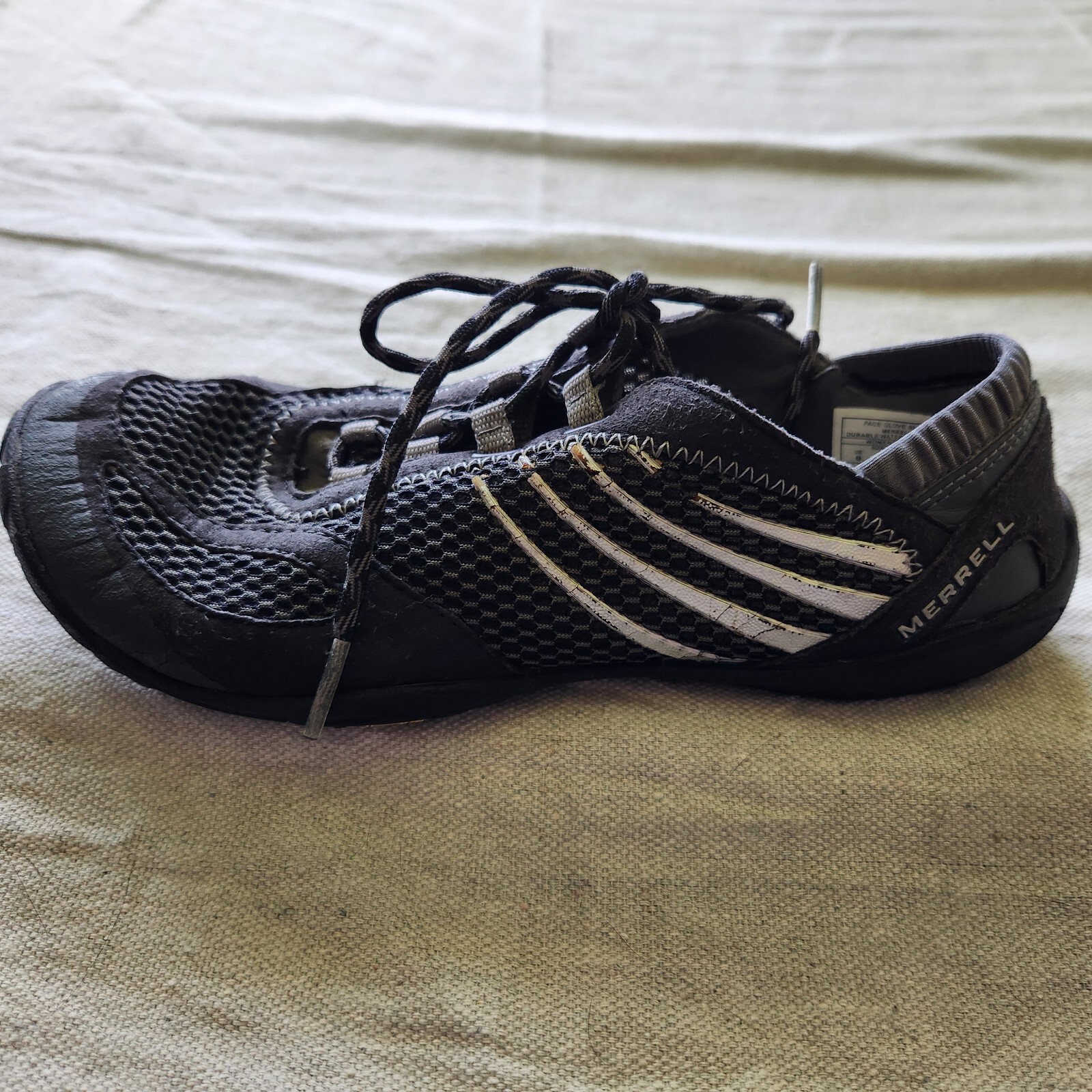 Merrell Pace Glove Barefoot Zero Drop Vibram Shoe Womens US 6 UK 3.5 EU 36 Black