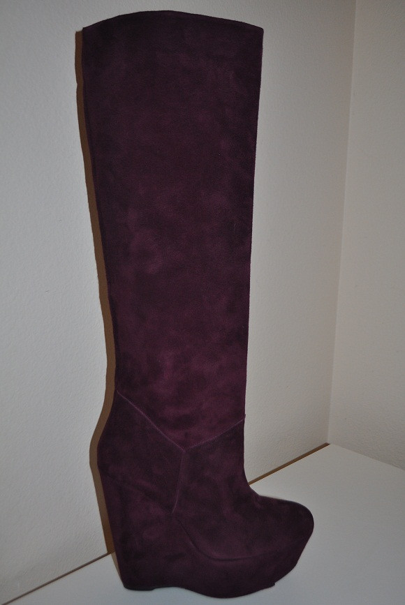 NEW Stuart Weitzman Demiswoon BORDEAUX Burgundy Knee High Wedge Boots Shoes Sz 9