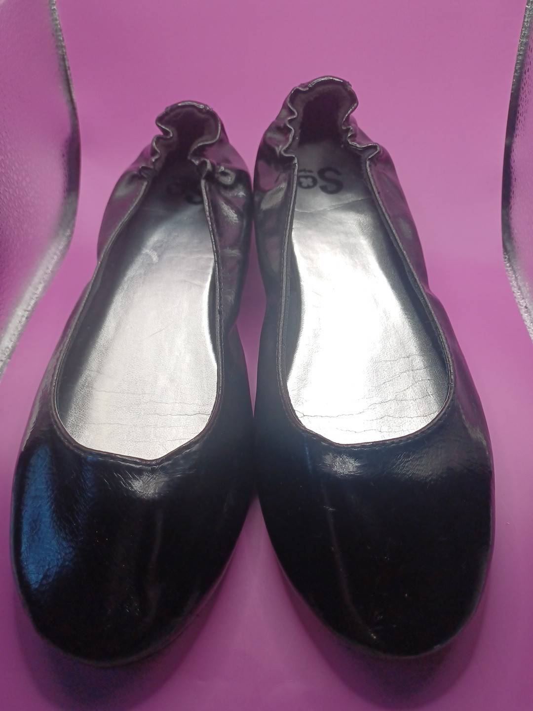 SO Memory Foam Black Ballet Flats Womens Size 8 M