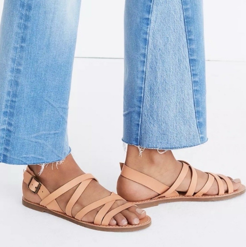 Madewell Boardwalk tan multi-strap leather sandals women’s size 111