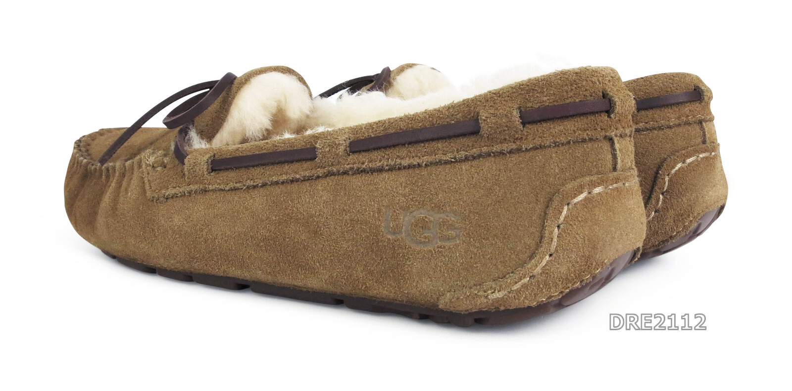 UGG Dakota Chestnut Suede Fur Slippers Womens Size 8 NEW