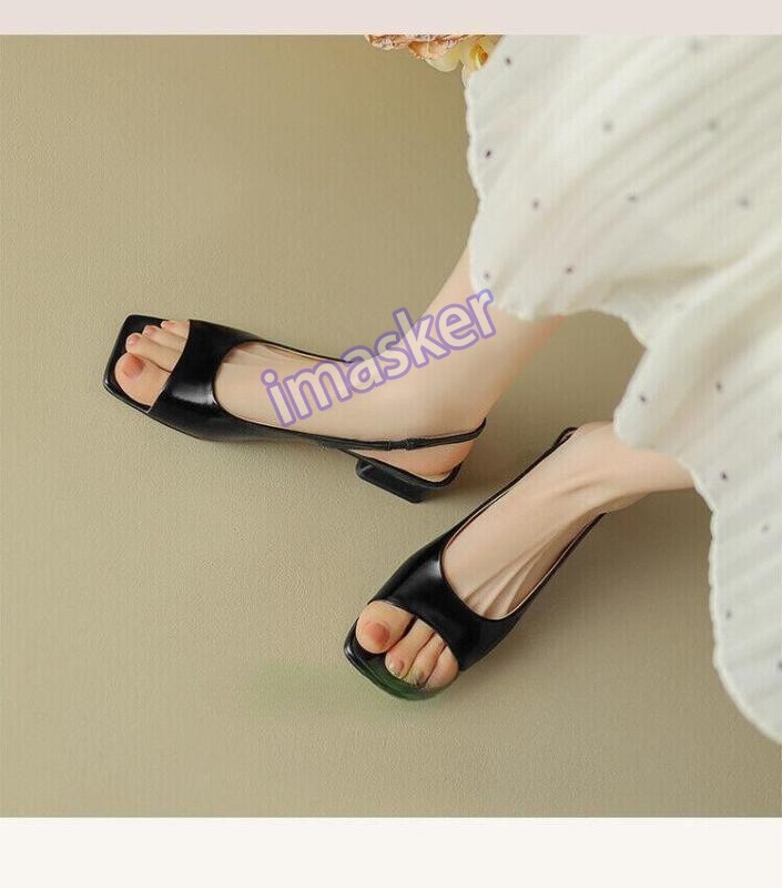 Women’s Open Toe Slingback Sandals Low Heel Summer Casual Dress Party Prom Shoes