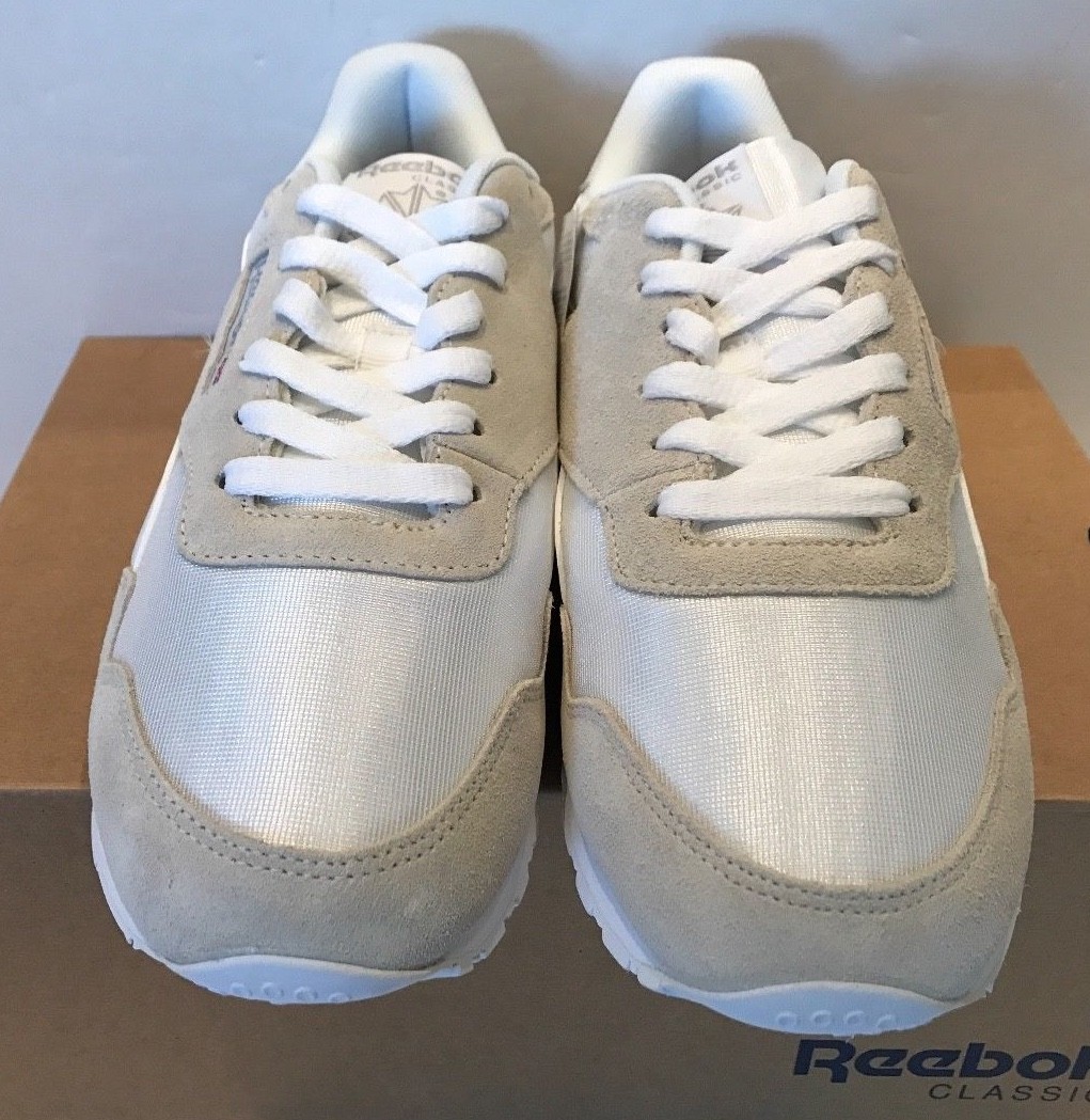 Reebok Women’s Royal Nylon Casual Shoes – BD1555 – White/Steel – NWD – Medium