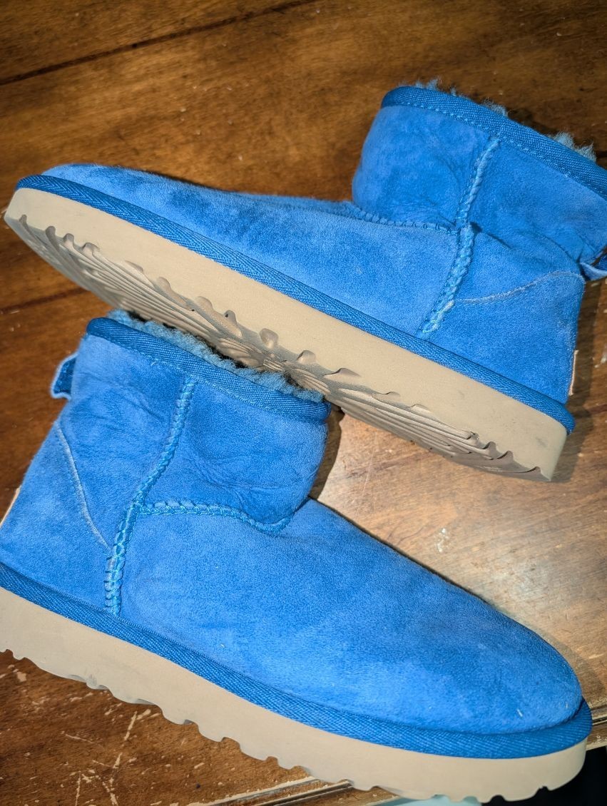 Ugg classic mini boot blue size 6