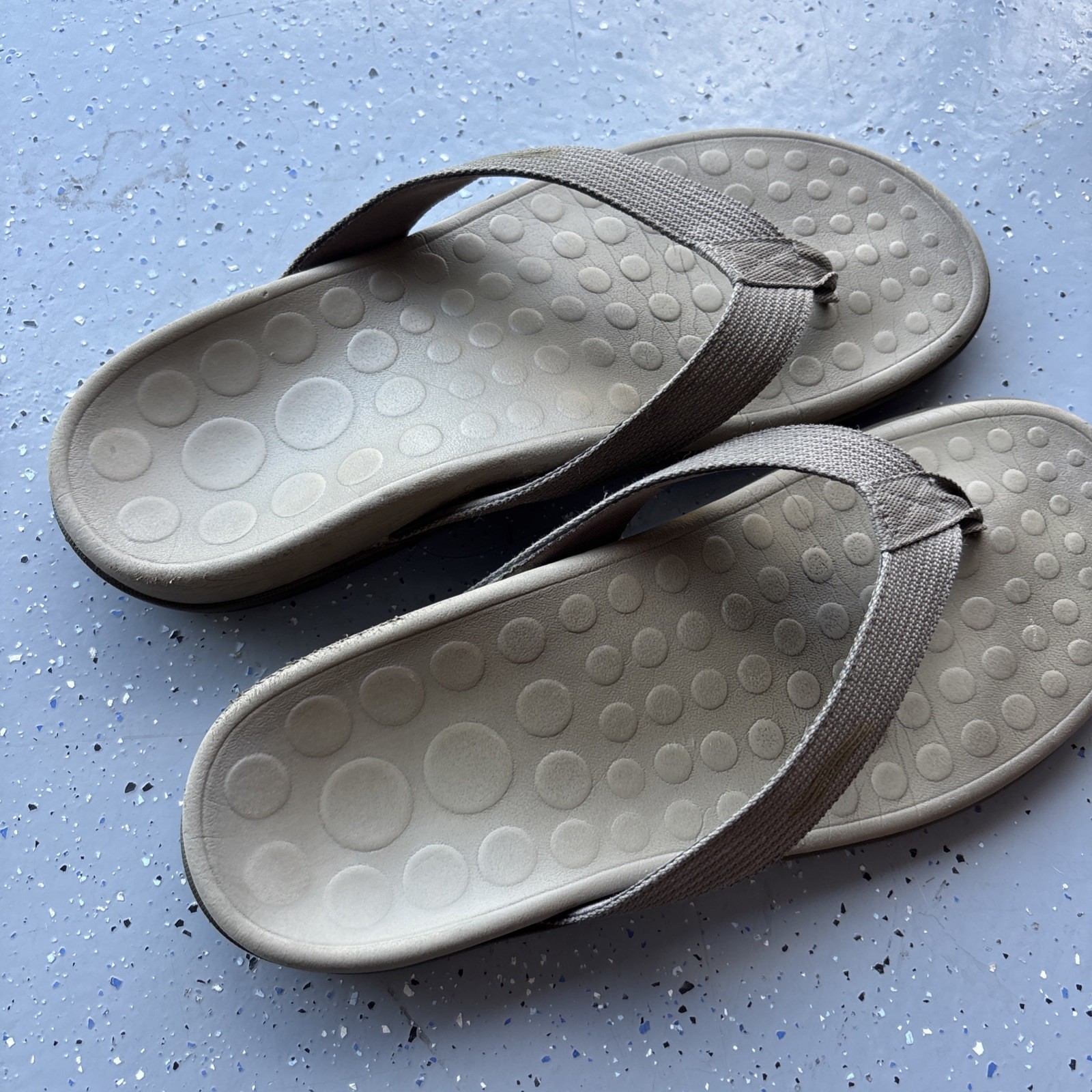 Orthaheel WAVE Unisex Flip Flop Thong Sandals W9/M8 Tan Beige GUC