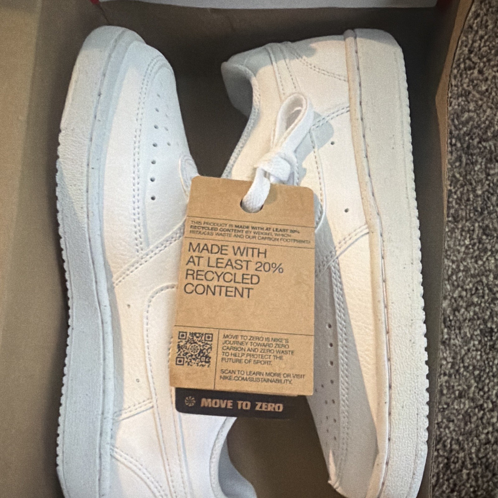 Nike Court Vision Next Nature Women’s Low Top Leather Lace-Up Triple White
