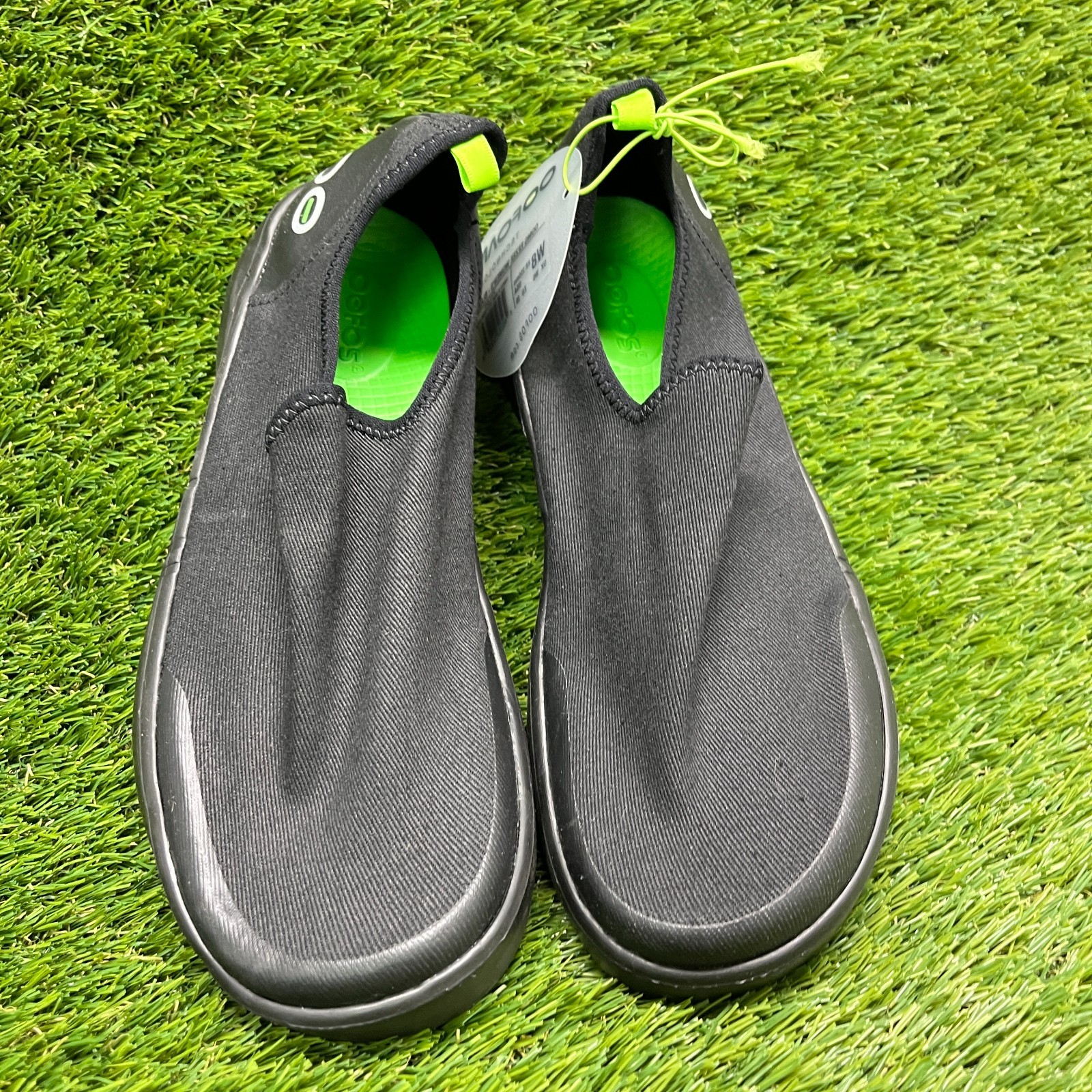 OOFOS OOmg eeZee Low Womens Size 8 Black Casual Walking Slip On Recovery Shoes