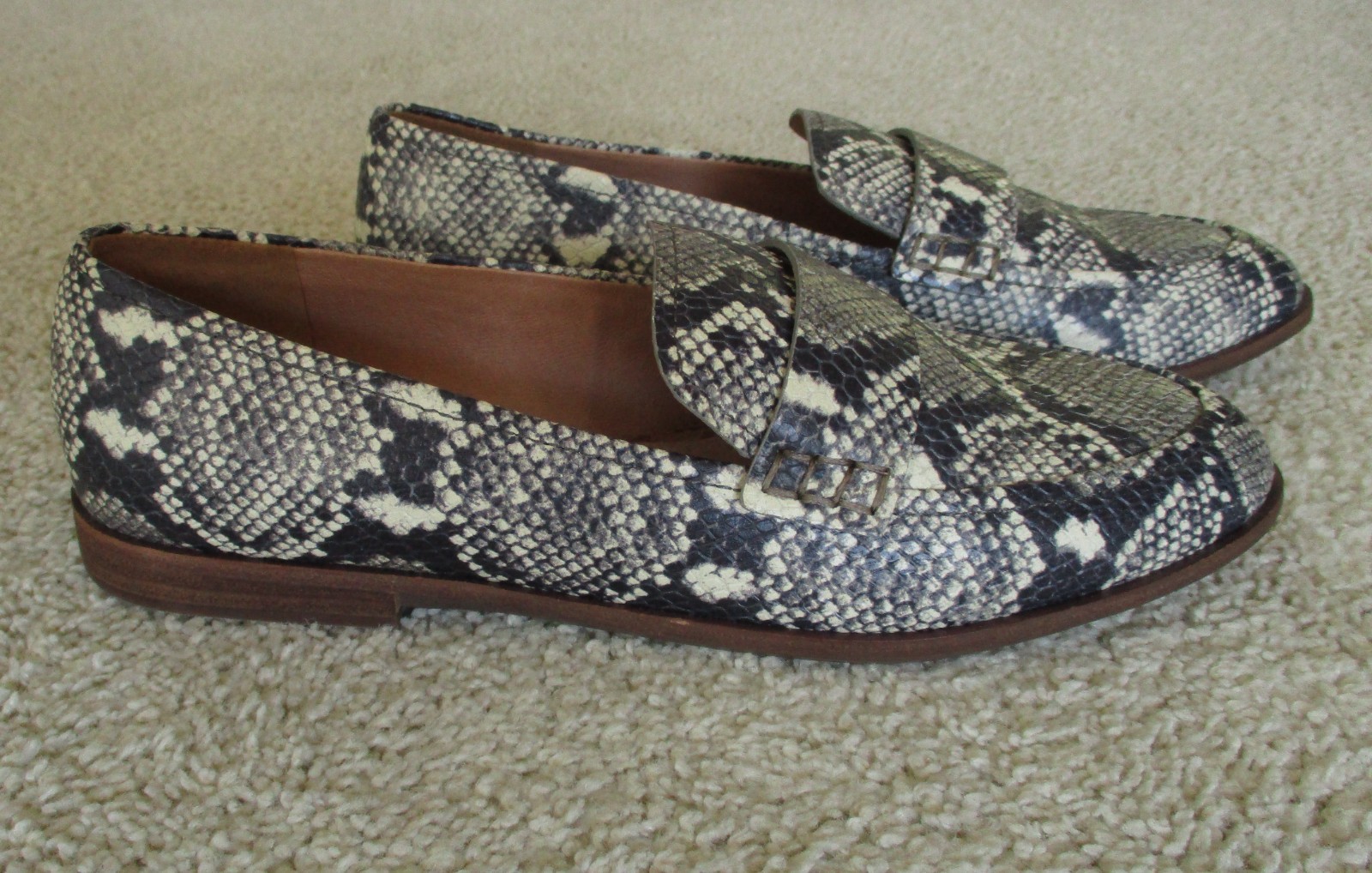 MADEWELL Alex Loafer Snake Print Leather Slip On Flats Women’s Size 7