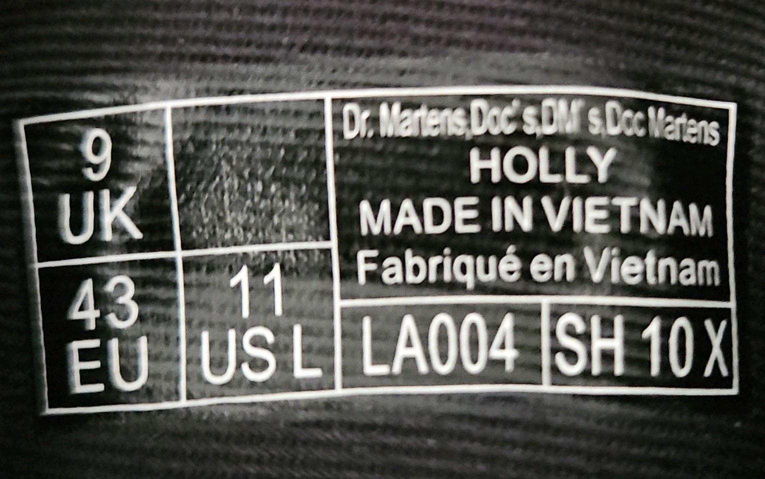 Dr. Martens Holly Black Leather Platform Oxford Lace-Up Round Toe Women US 11