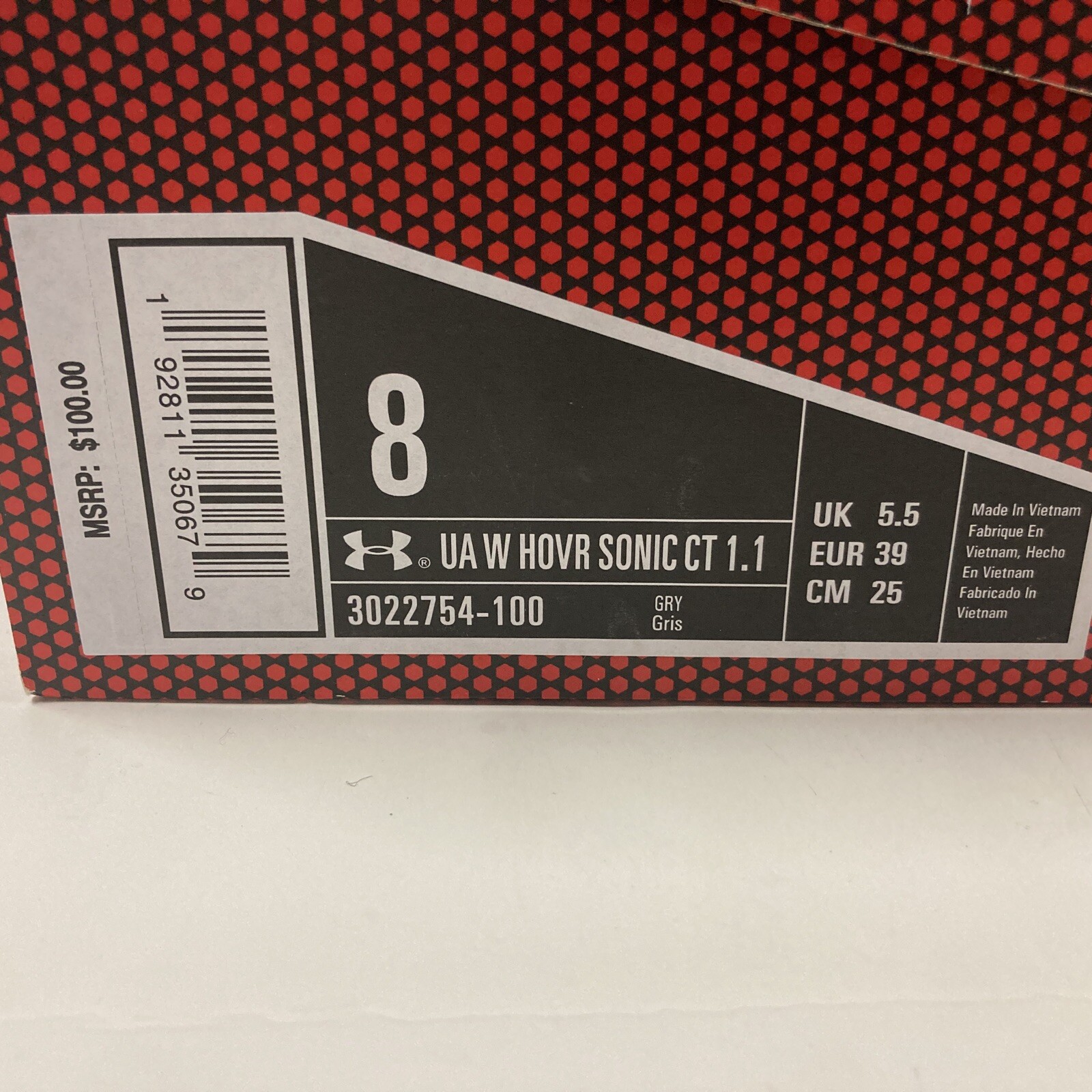 Under Armour Women’s HOVR Sonic CT 1.1 Running Shoes 3022754 100 Gray (Size 8.0)