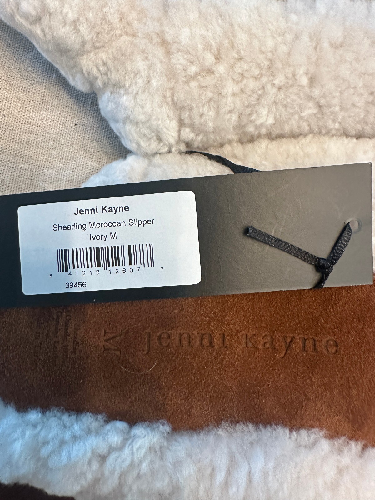Jenni Kayne Moroccan Shearling Slipper Ivory Women’s Size Medium