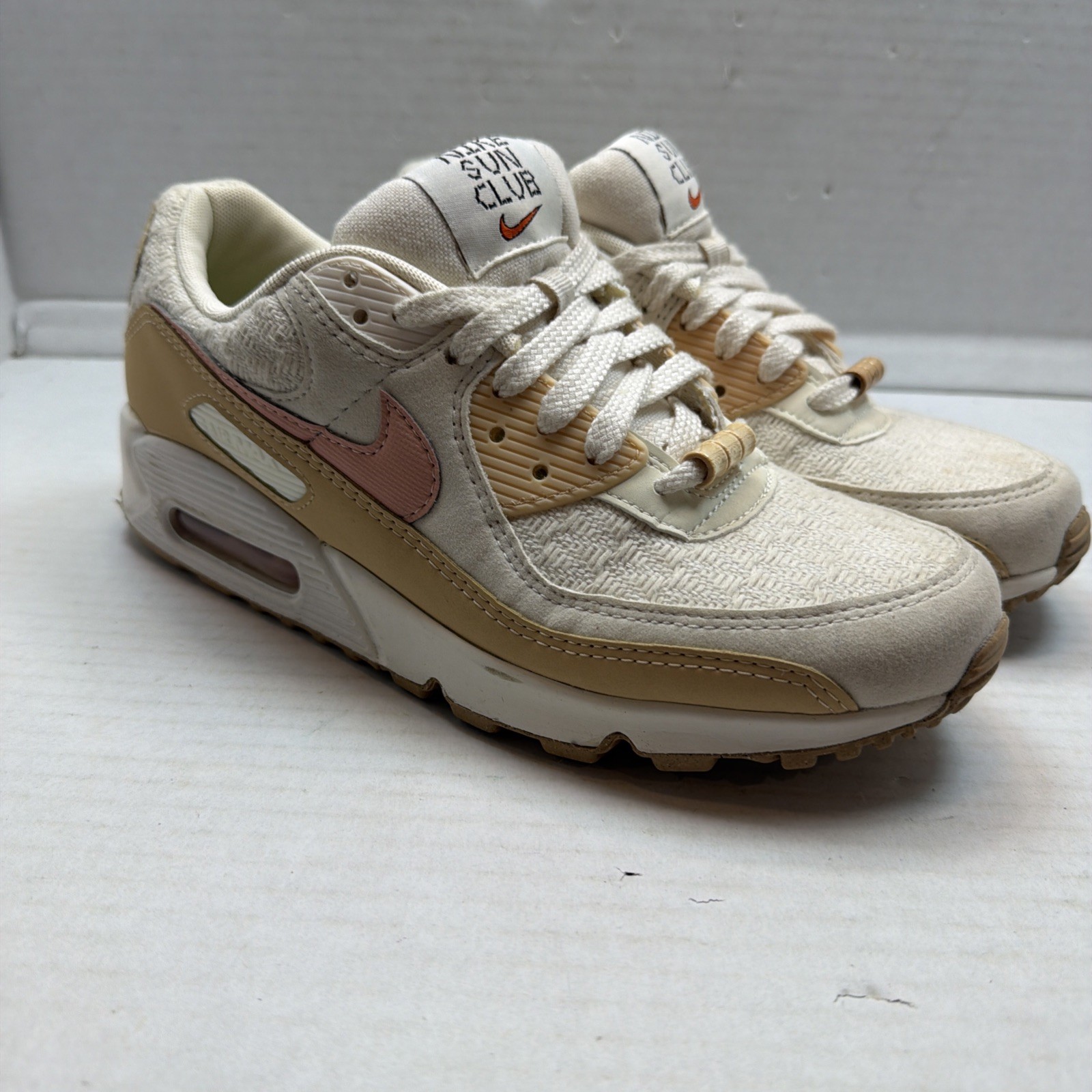 Nike W Air Max 90 Sun Club Sail White Orange Beige DJ9997-101 Women’s Size 9