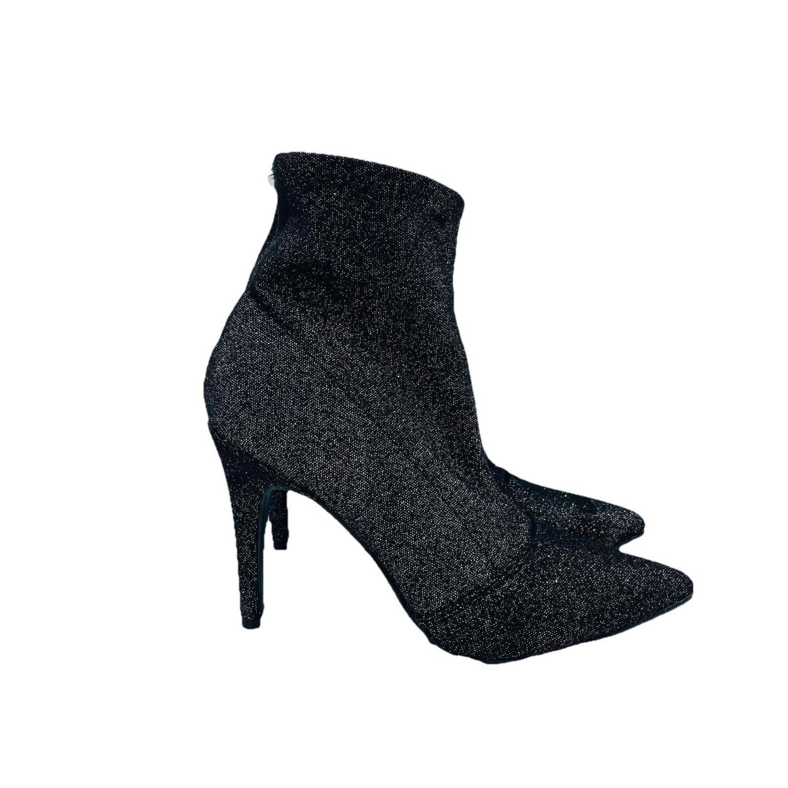 Baash Shoes Womens Size 7 Black Shiny Sparkly Glitter Ankle Booties Heels