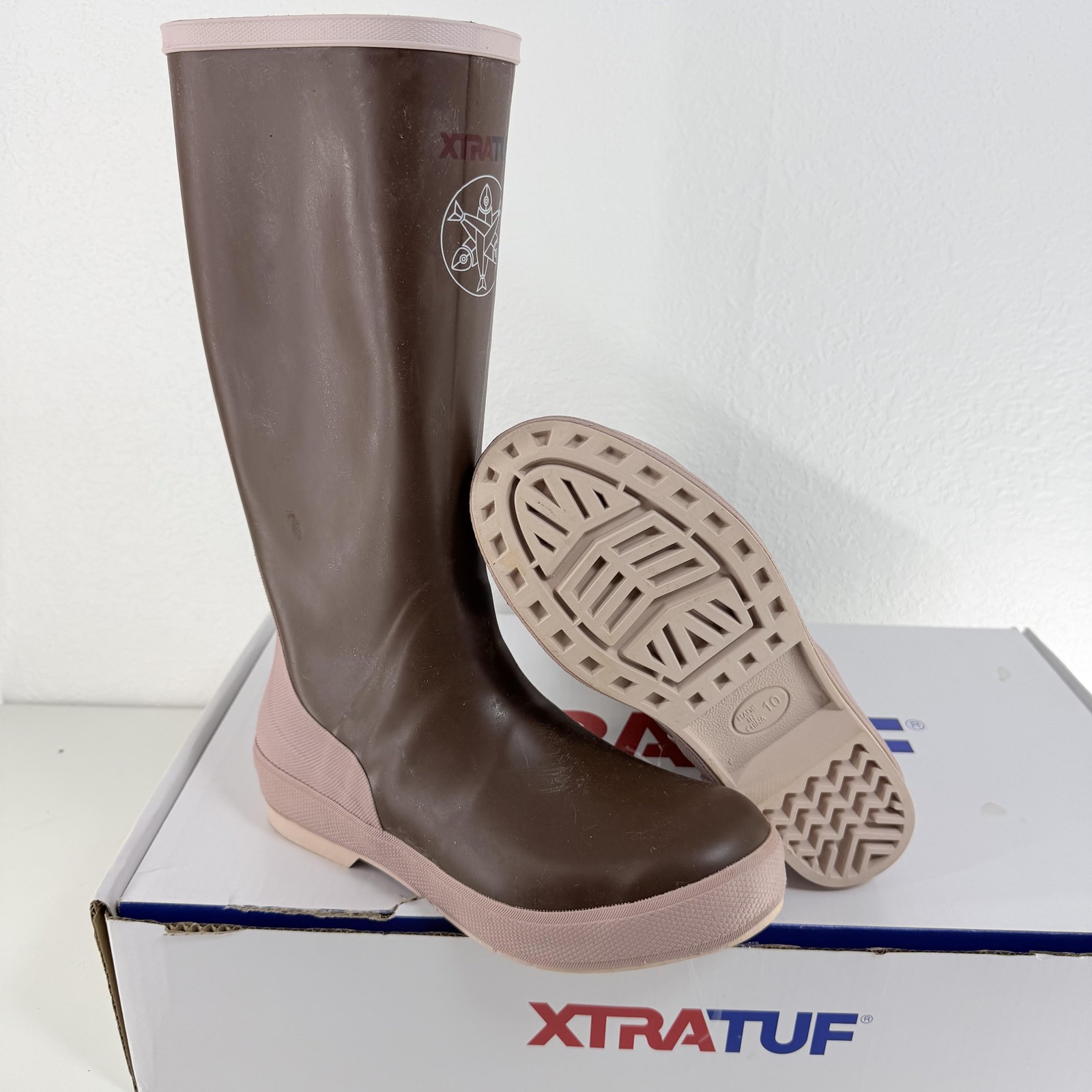 Xtratuf Salmon Sisters 15″ Legacy Boots Womens Size 10 Brown Waterproof XWL9FH