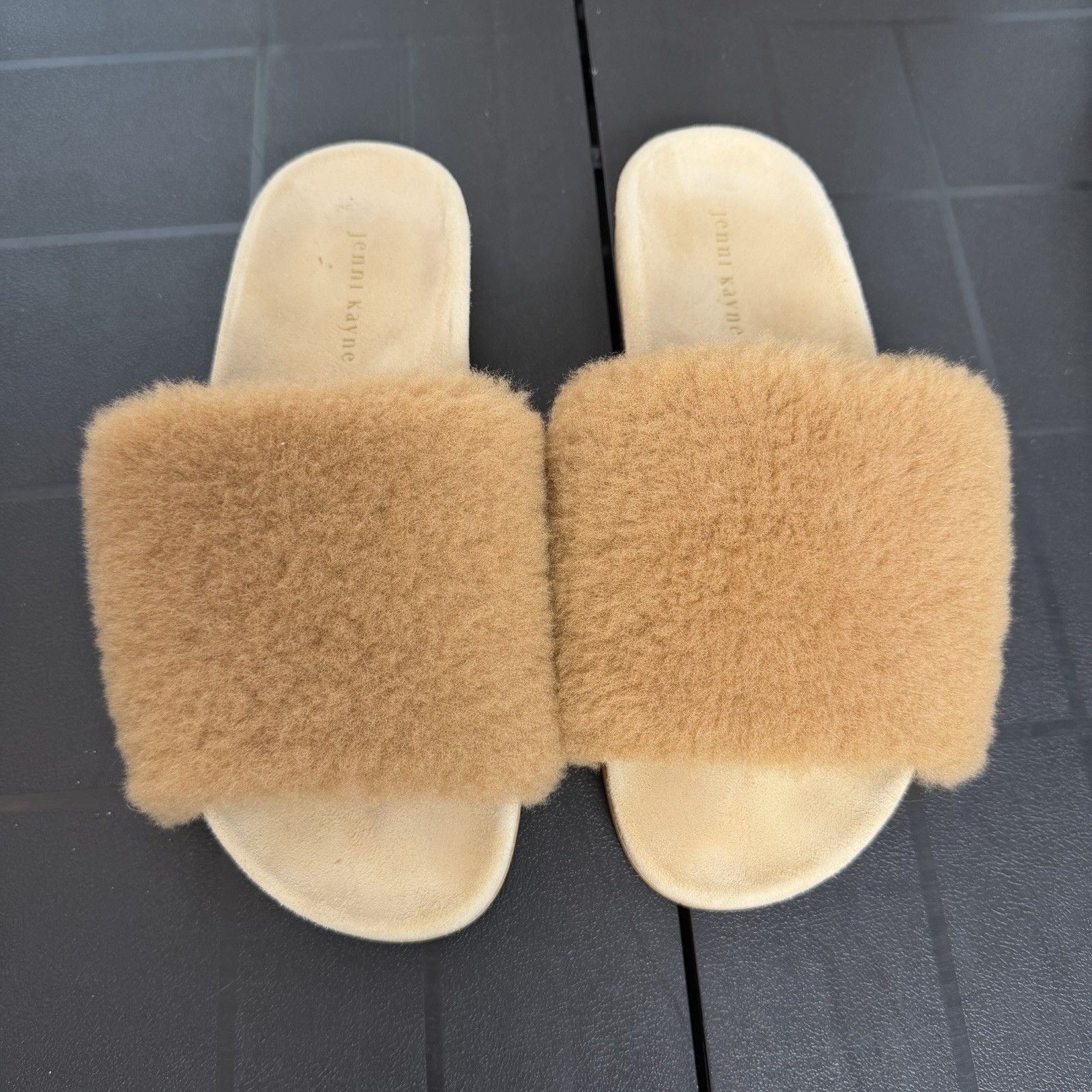Jenni Kayne Womens Casual Everyday Shearling Slides Tan EUR 40 /US 9.5