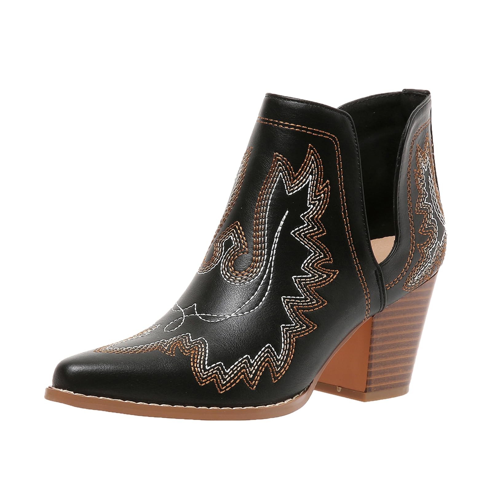 Cowboy Boots for Women Cowgirl Ankle Western Embroidered Stitched Pointed Toe