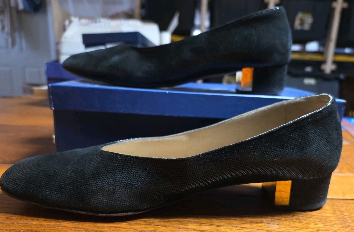 Joel Parker Vintage Black Pumps Heels Hand Crafted in Italy Size 12 AA