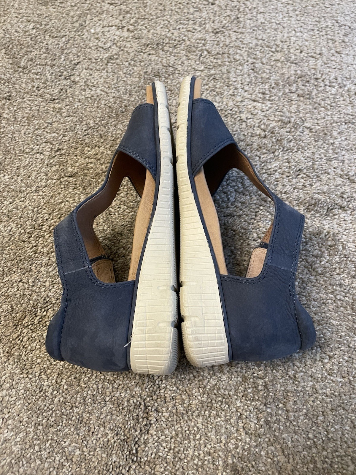 Nurture By Lamaze Leather Wedge Sandals In Navy Blue Size 6.5 M Comfortable