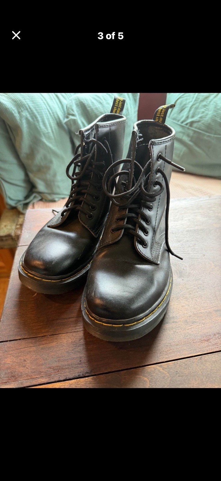 Dr. Martens 1460 Women’s Original Smooth Leather Lace Up Boots – Black, Size…