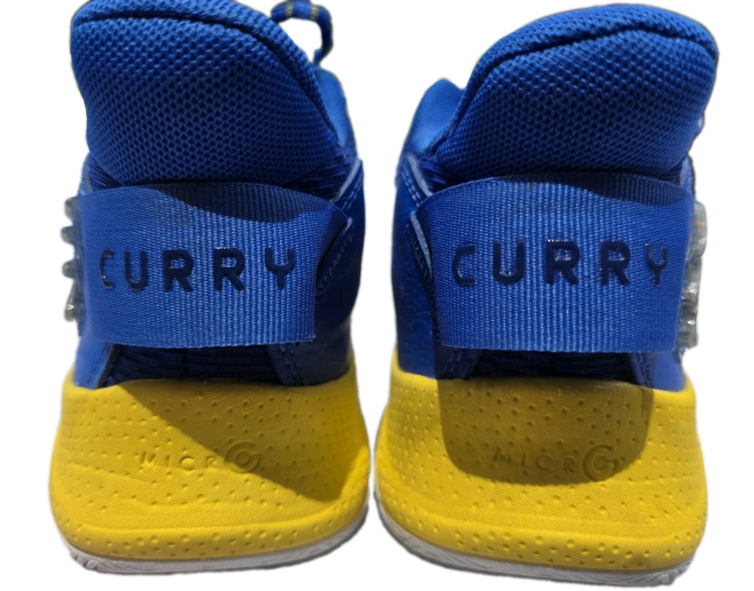 Under Armour Curry Blue/Yellow Low Top Lace-Up Basketball Sneakers US 9
