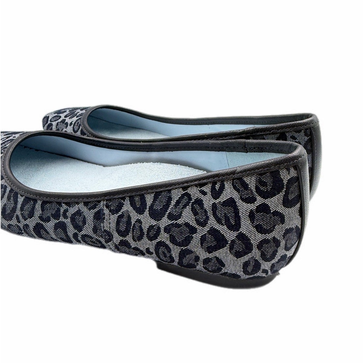 Vionic Orinda 7 Square Toe Navy Blue Animal Print Casual Workwear Ballet Flats