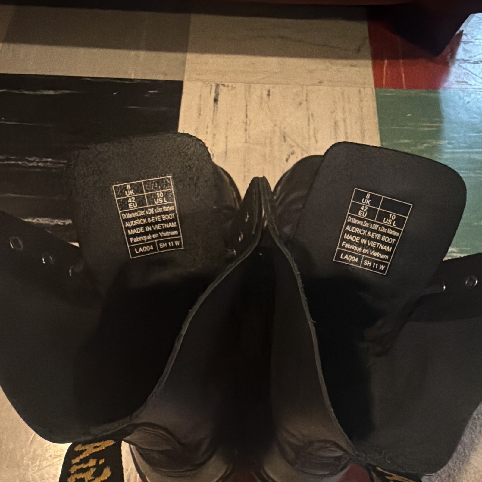 Dr. Martens Audrick 8-Eye Black Leather Platform Combat Boots Women’s US 10
