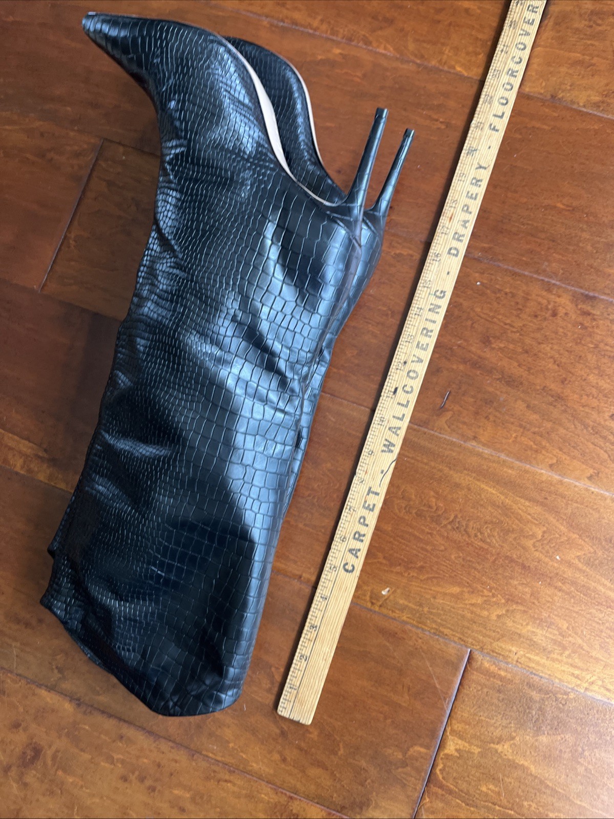 Schultz Beverly Leather Stiletto Boots Knee High Black Boots. $230 Sz 10 New